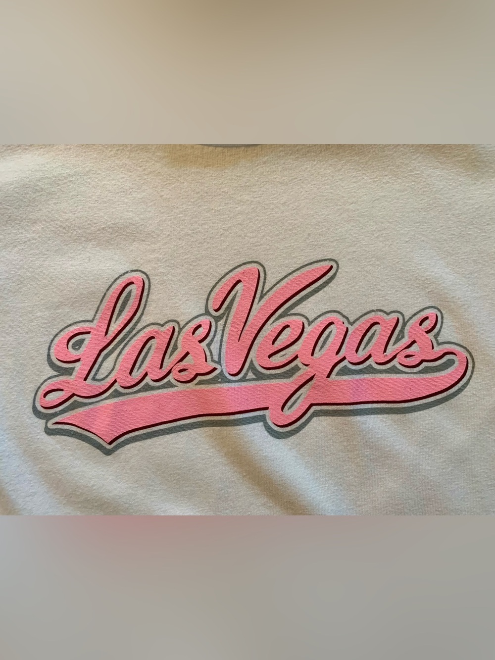 White Las Vegas Graphic Tee with Pink Script